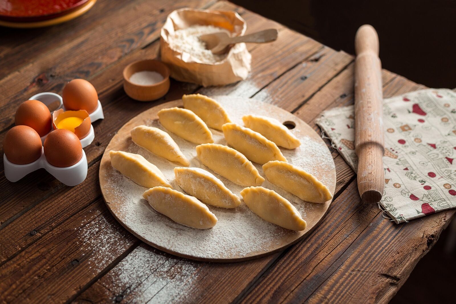 Fresh homemade dumplings being prepared, representing nutrition for anxiety